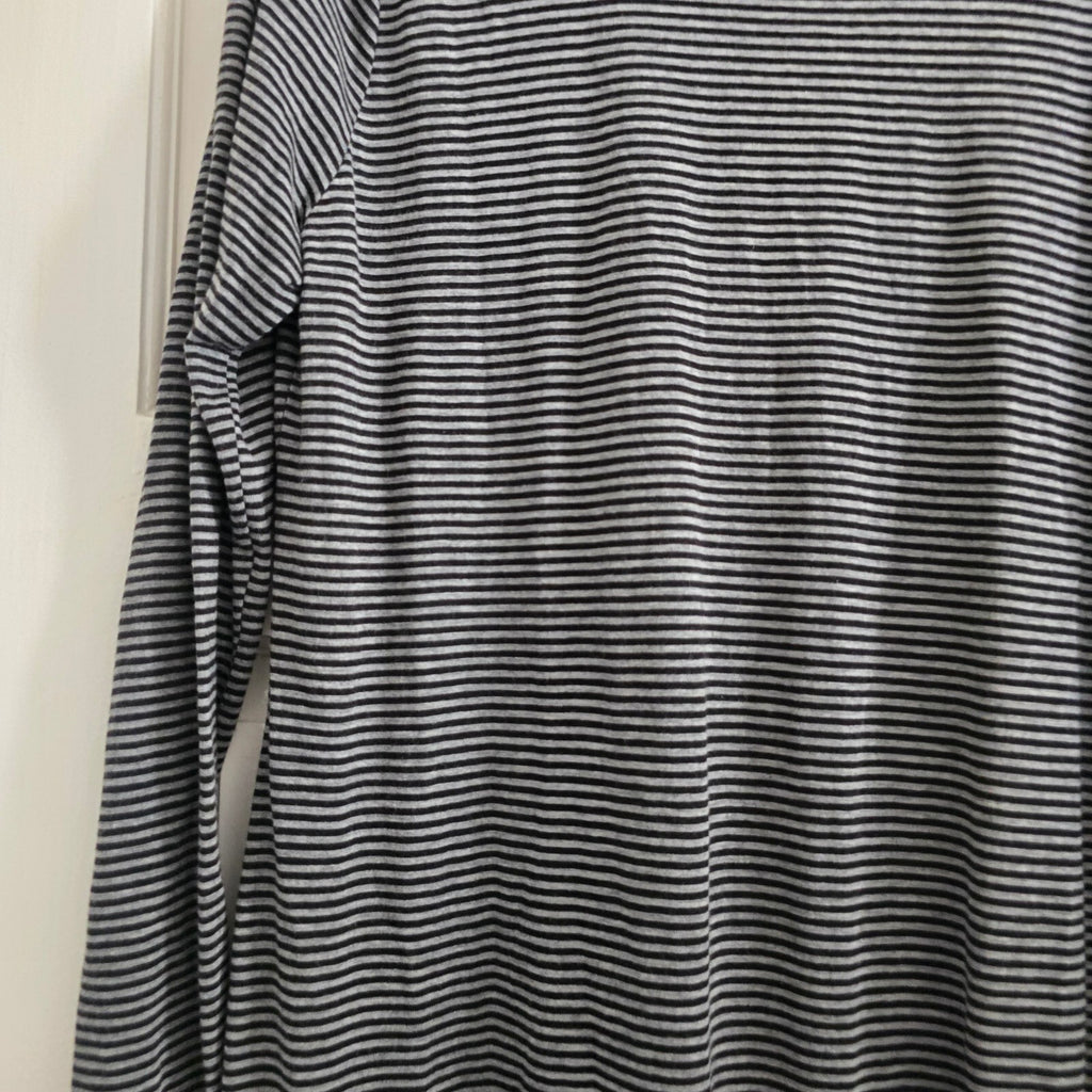 Zara Collection Long Sleeve Jersey Maxi Dress, Black and Grey Stripes,Size L