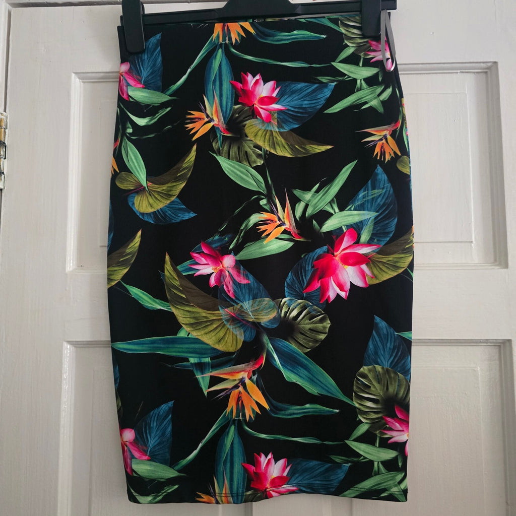 Dorothy Perkins Floral Pencil Skirt UK 8, stretch, bodycon
