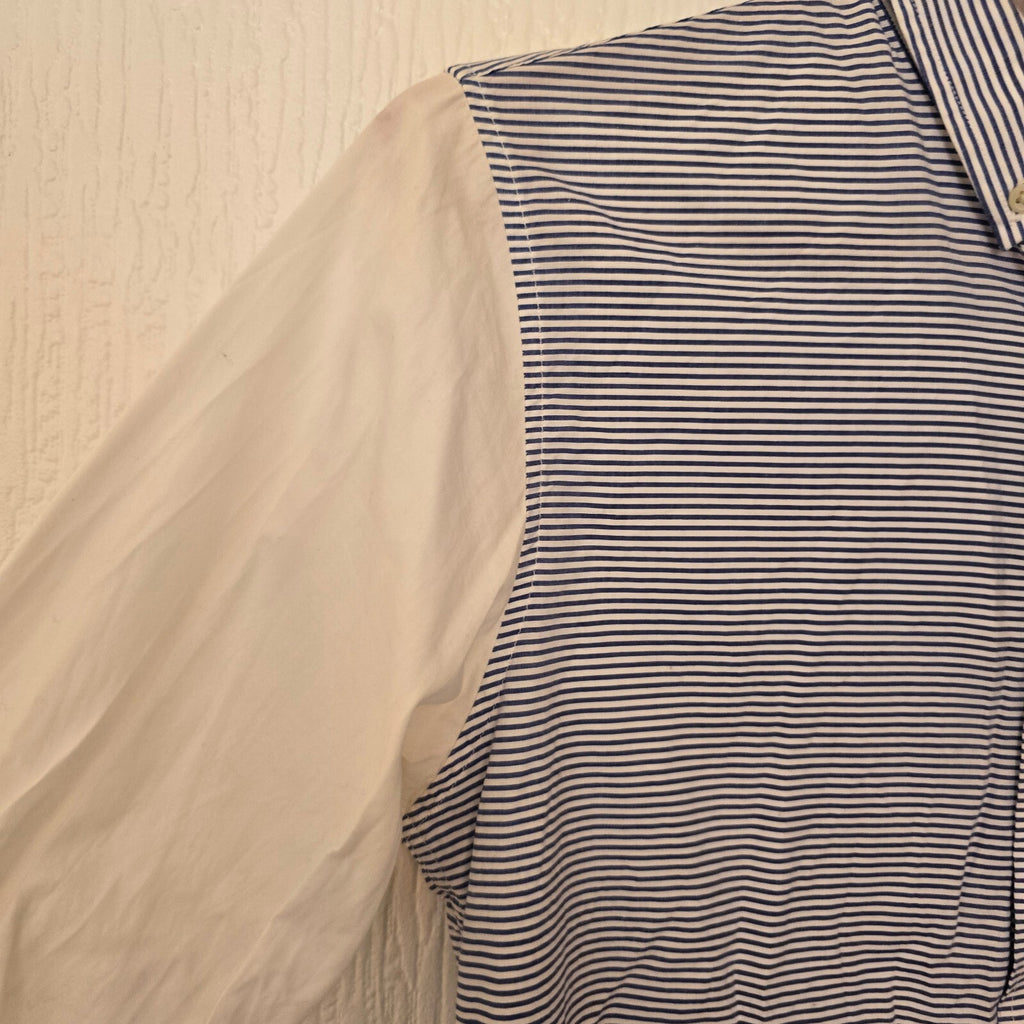 Fred Perry Men's Button-Down Shirt with Blue Stripes White Sleeves, Slim Fit, M