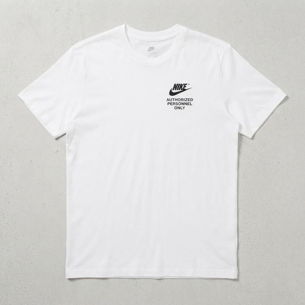Nike The Nike Tee Authorized Personnel Only White T-Shirt Loose Fit Medium