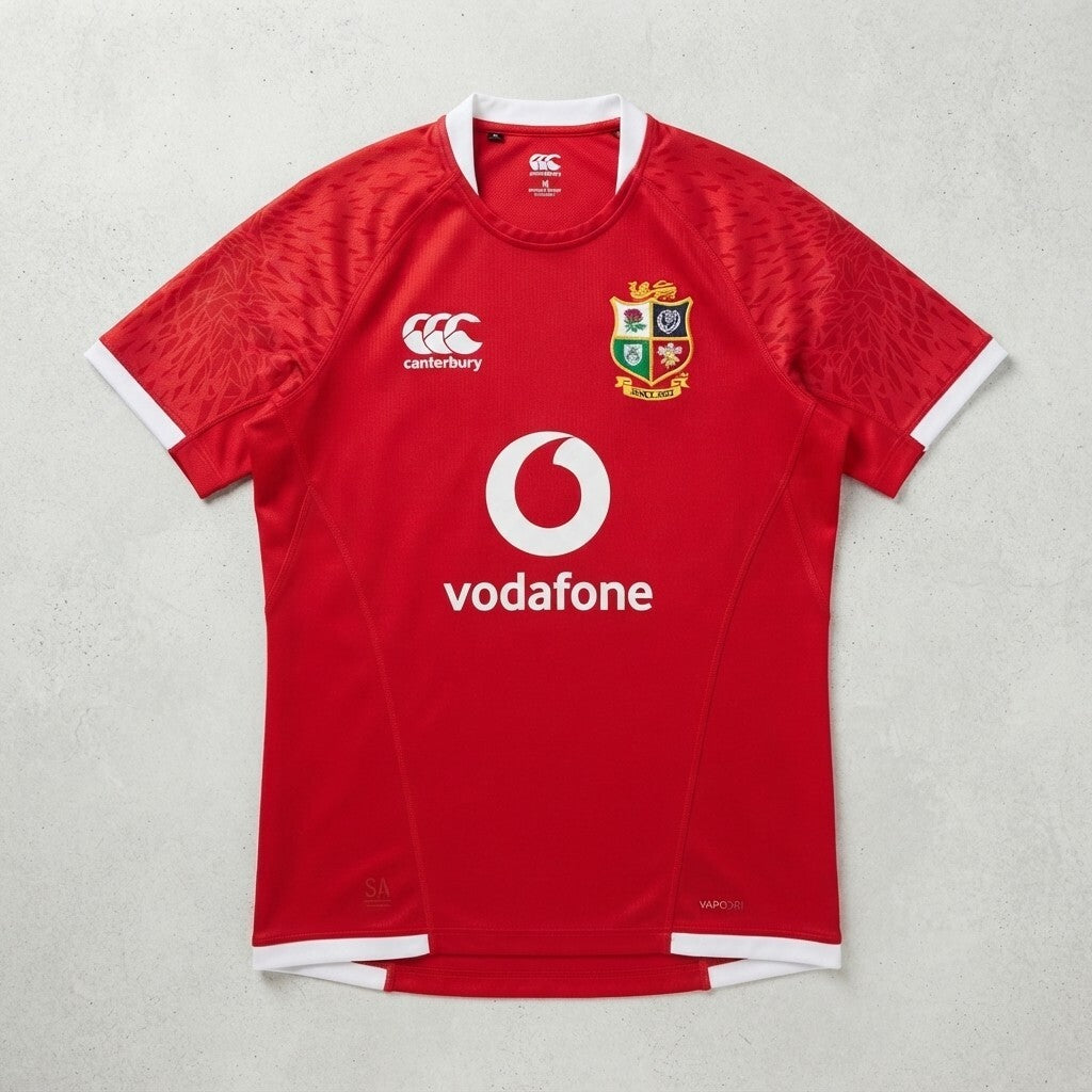 Canterbury British & Irish Lions Rugby Jersey M Itoje #4 Red Vodafone Logo