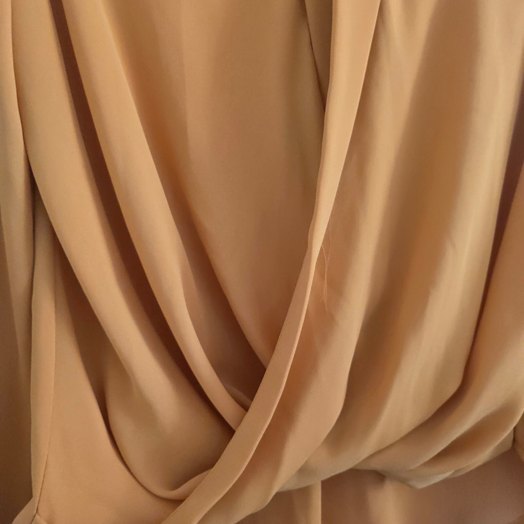 Atmosphere Mustard Yellow Long Sleeve Draped Blouse shirt UK 10