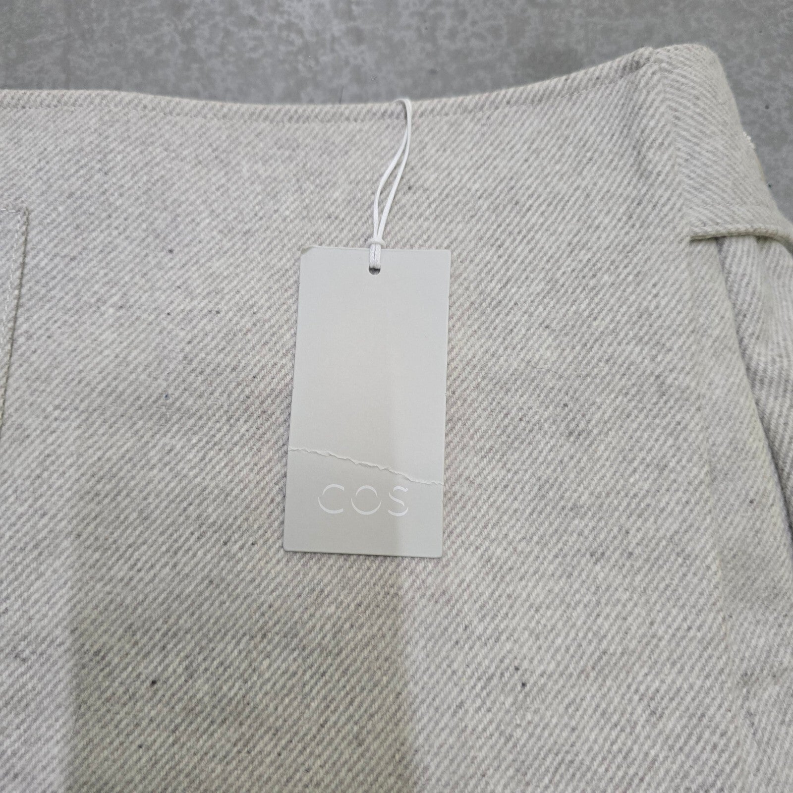 COS Beige Wool Mini Skirt with Button Detail, Size UK 10 / EUR 36 BNWT