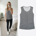 M&S Woman Black and White Patterned Sleeveless Top Vest Cami UK 12