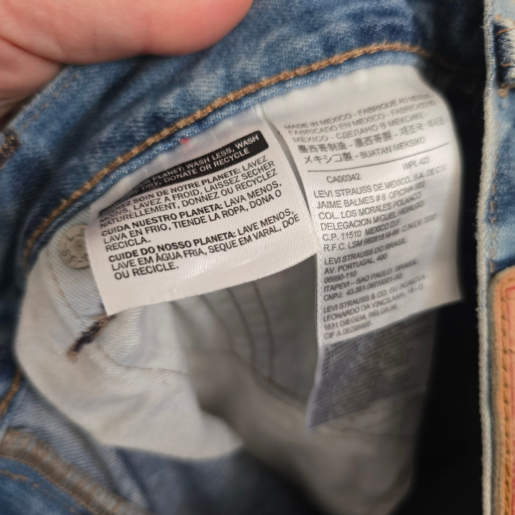 Levi's 511 Slim Fit Tie-Dye Effect Blue Denim Jeans W30 L32, rare, vintage