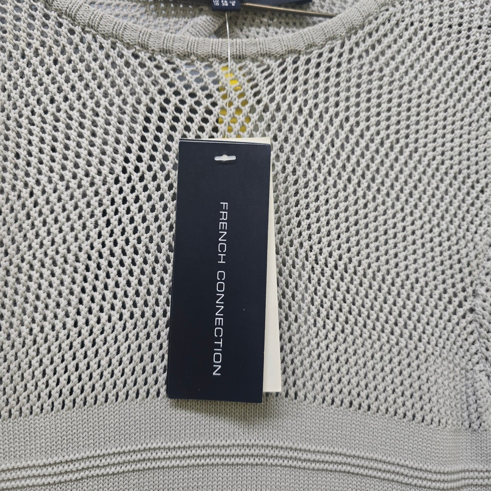 French Connection Danni Cruise Grey Knit Bodycon Dress Size 10, BNWT