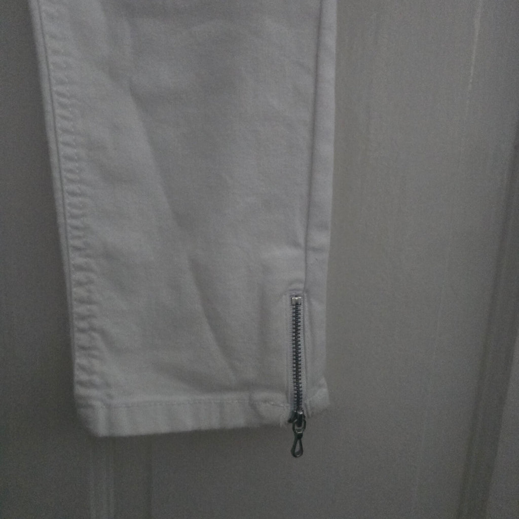 F&F White Skinny Jeans with Zip Detail UK 10, high waisted stretch skinny fit