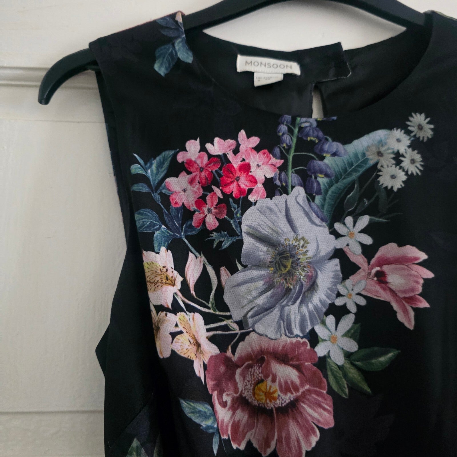 Monsoon Sleeveless Black Floral Maxi Dress with Belt, wedding, summer, glam 8