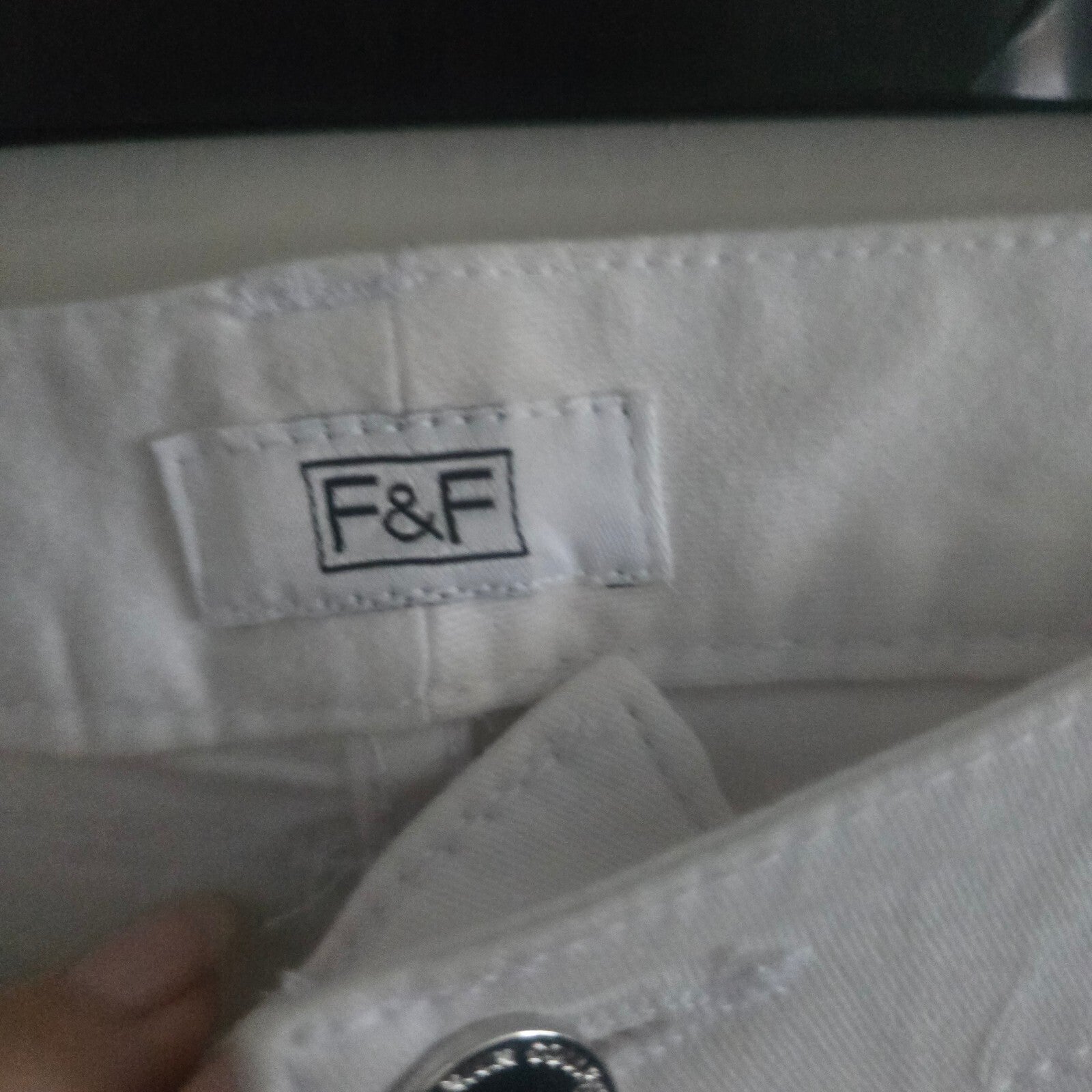 F&F White Skinny Jeans with Zip Detail UK 10, high waisted stretch skinny fit