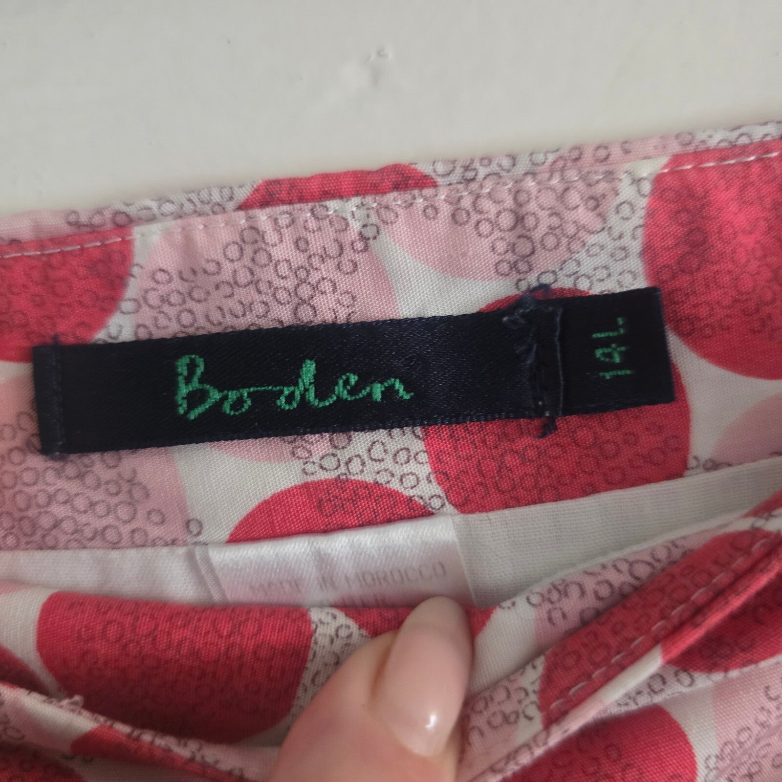 Boden Red and Pink Polka Dot Mini Skirt Size 14