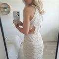 Love Triangle Nude and White Lace Overlay Dress Size 10, bridal, hen party