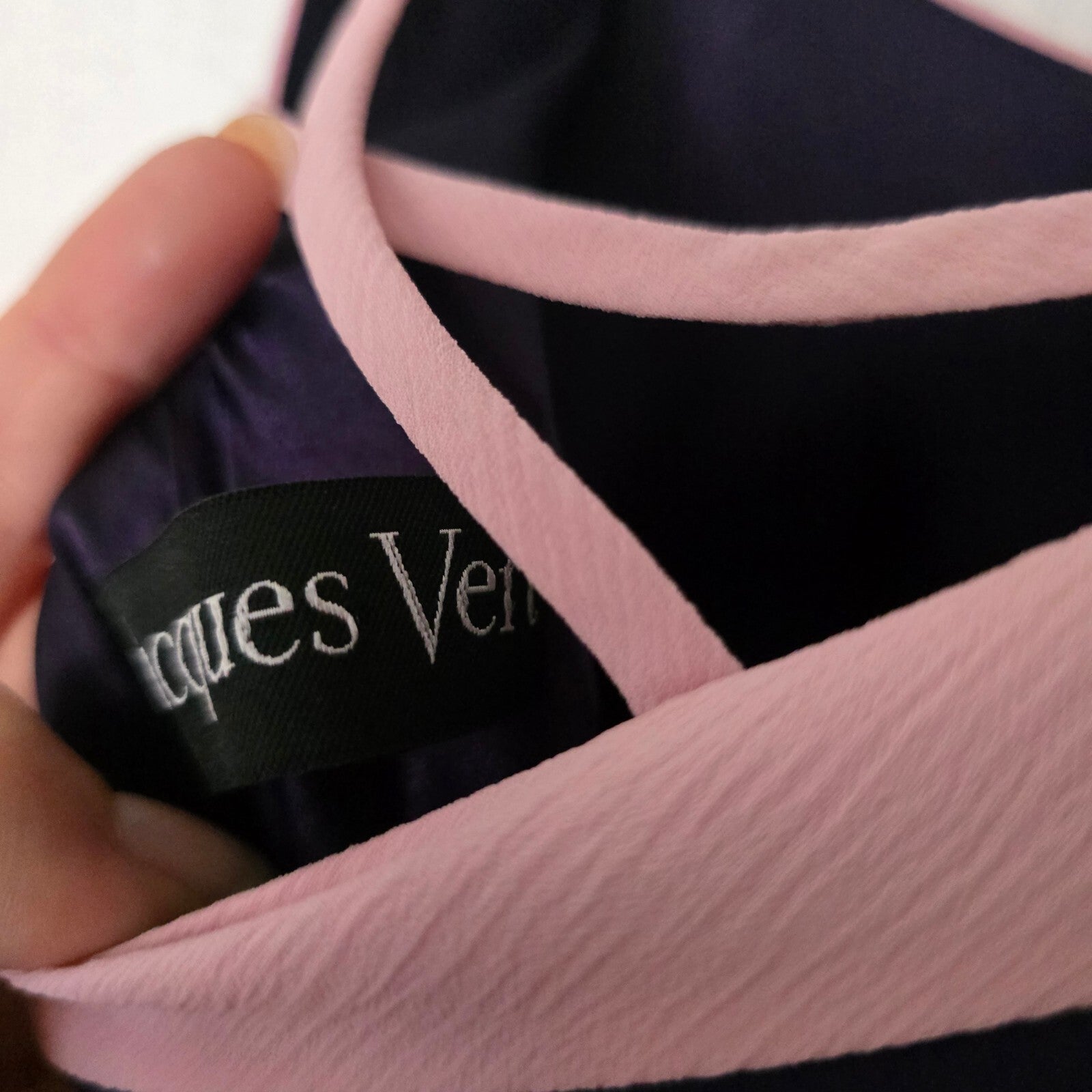 Jacques Vert Navy and Pink Layered Ruffle Dress Suit & Bolero Jacket 20 coord