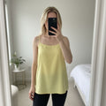 Finery Yellow Sleeveless Textured vest top, lightweight UK 8