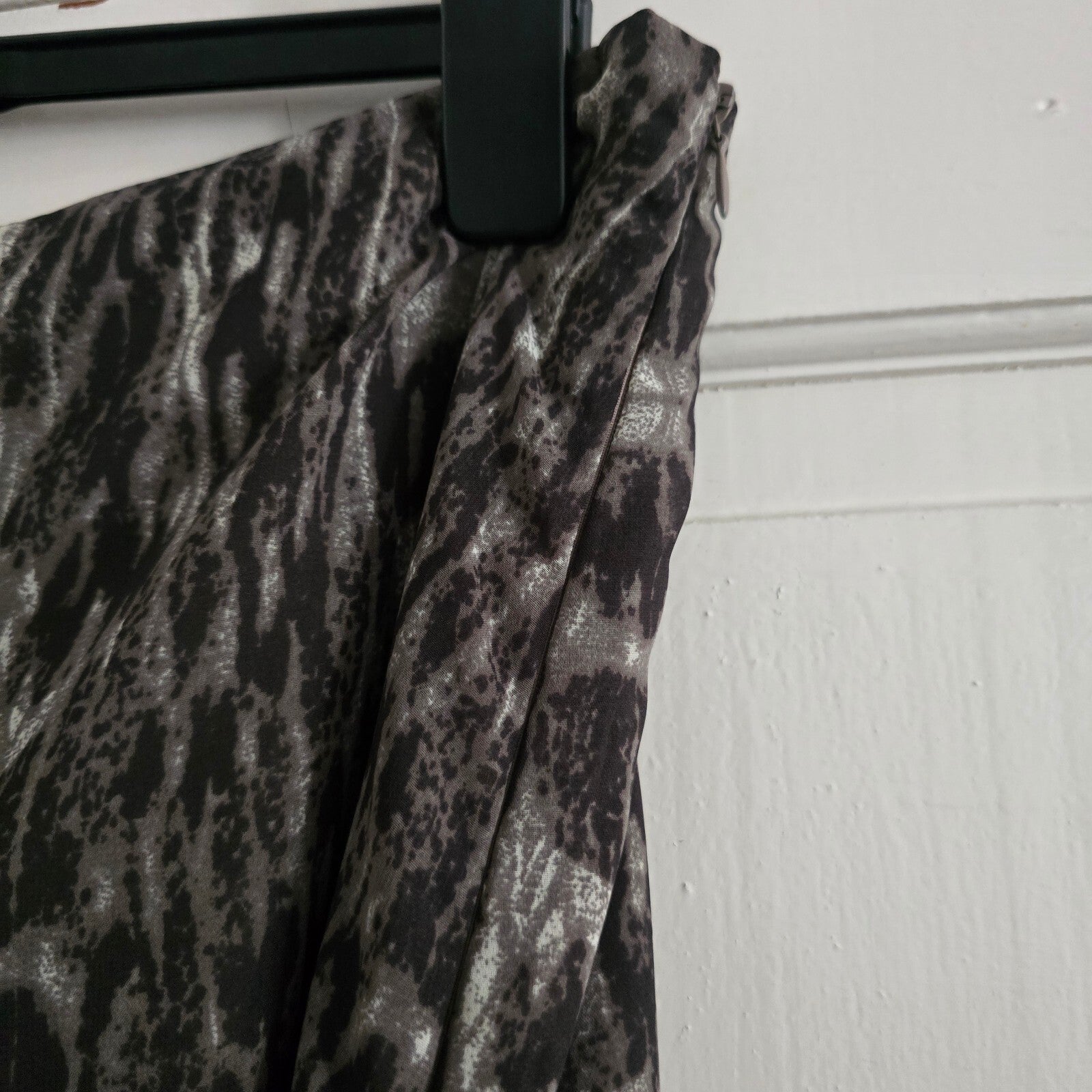 M&S Classic UK 14 Printed A-Line Skirt, animal print, layered, vintage