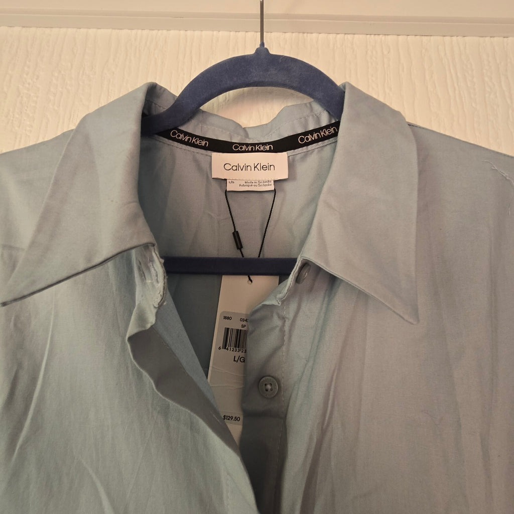 Calvin Klein Classic Shirt Dress with Tie Waist – BNWT, size L