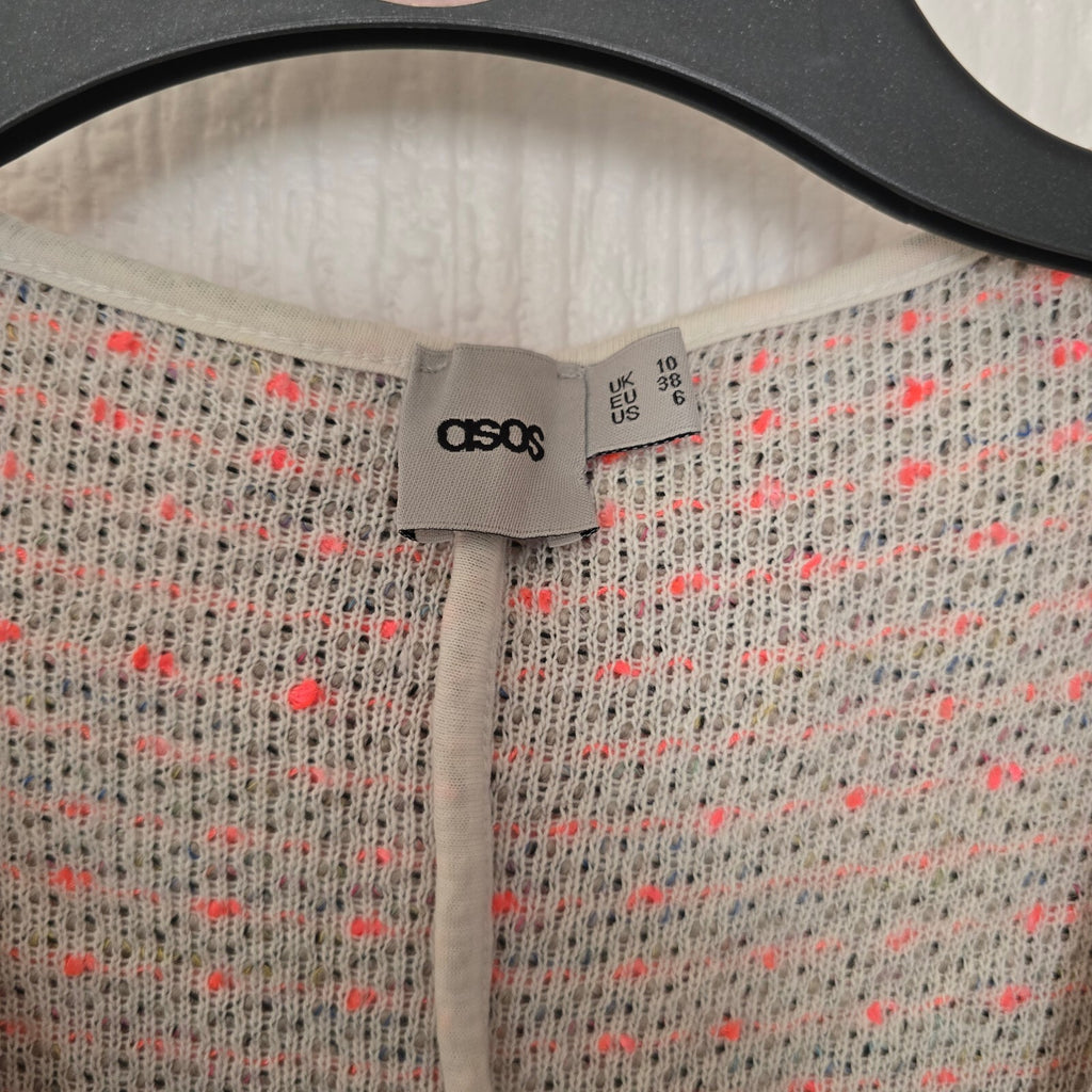 ASOS Textured Knit Open Front Cardigan Jacket UK 10