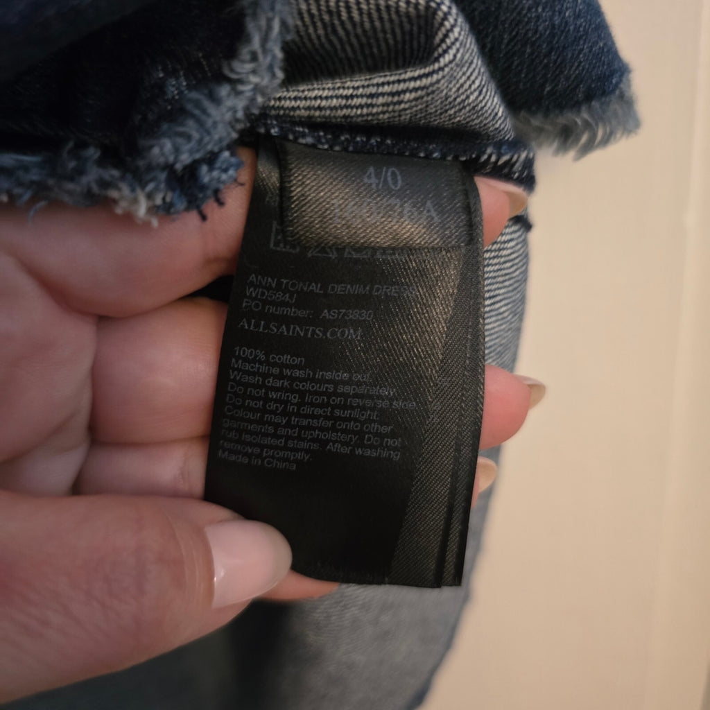 AllSaints Denim Dress UK 4, style Ann, summer, festival, sold out, blogger