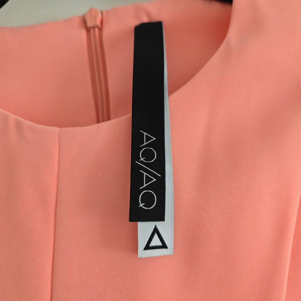 AQ/AQ Coral Pink Fit & Flare Dress UK 8, scuba material