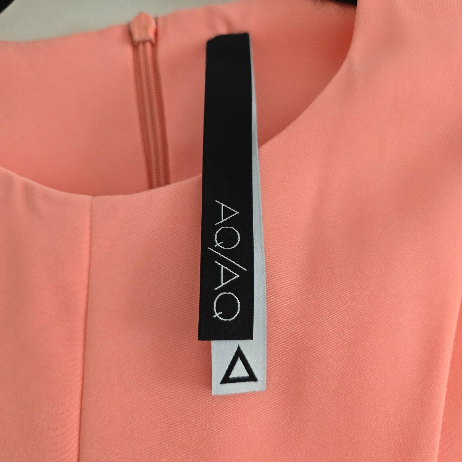 AQ/AQ Coral Pink Fit & Flare Dress UK 8, scuba material