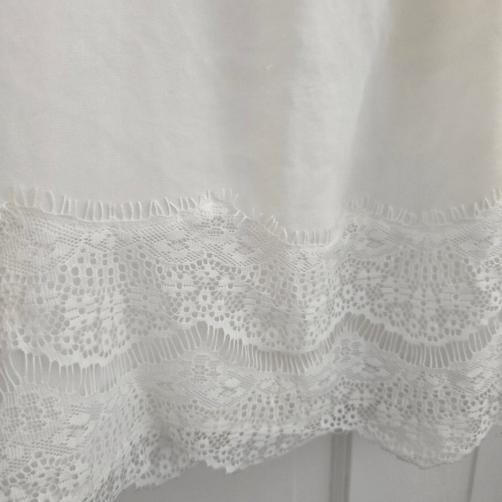 River Island Cream Lace Trim Long Sleeve Mini Boho Dress UK 8