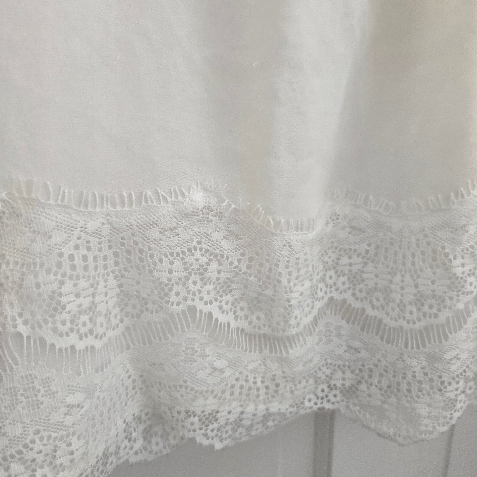 River Island Cream Lace Trim Long Sleeve Mini Boho Dress UK 8
