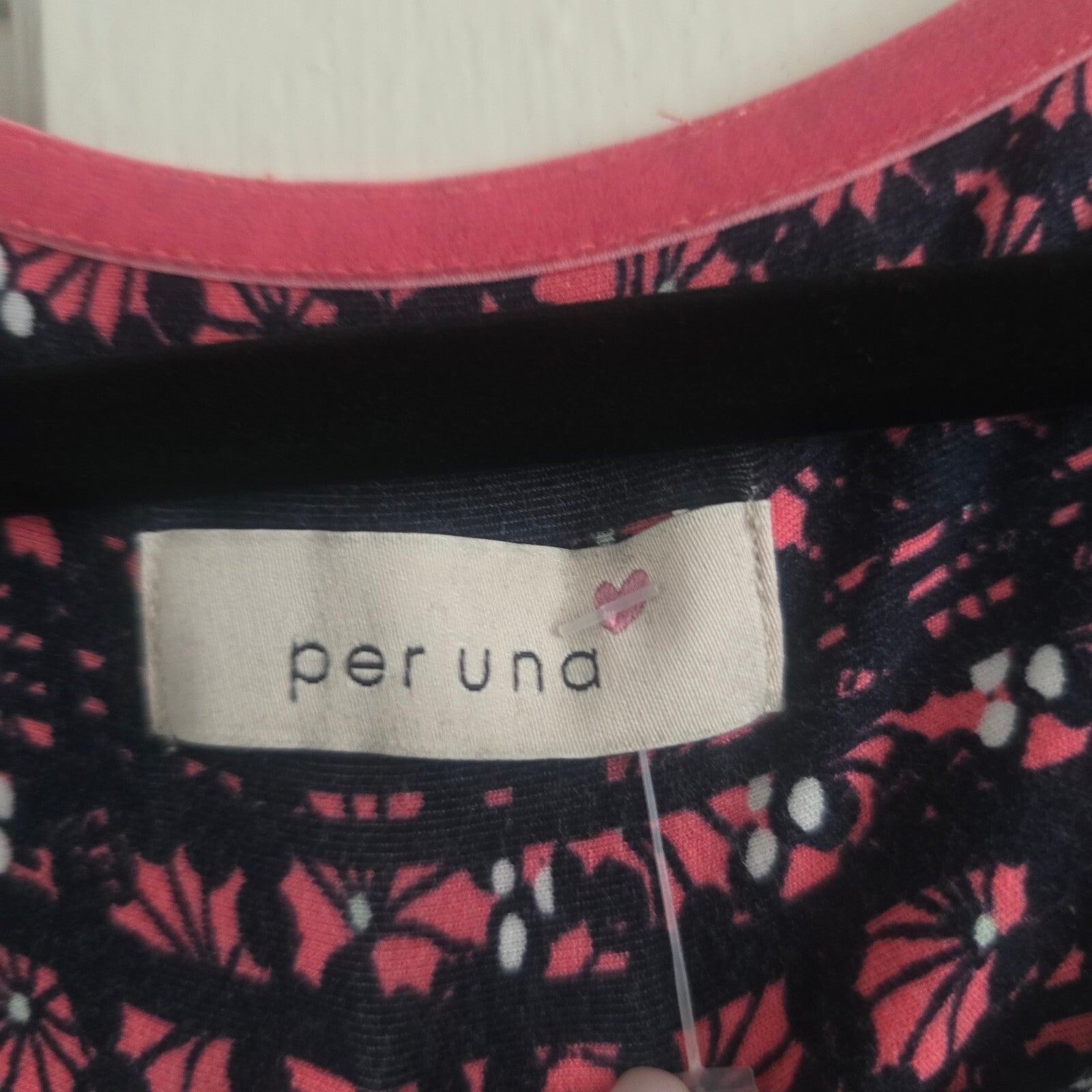 Per Una Floral Print V-Neck Dress with 3/4 Sleeves, size 12, jersey stretch soft