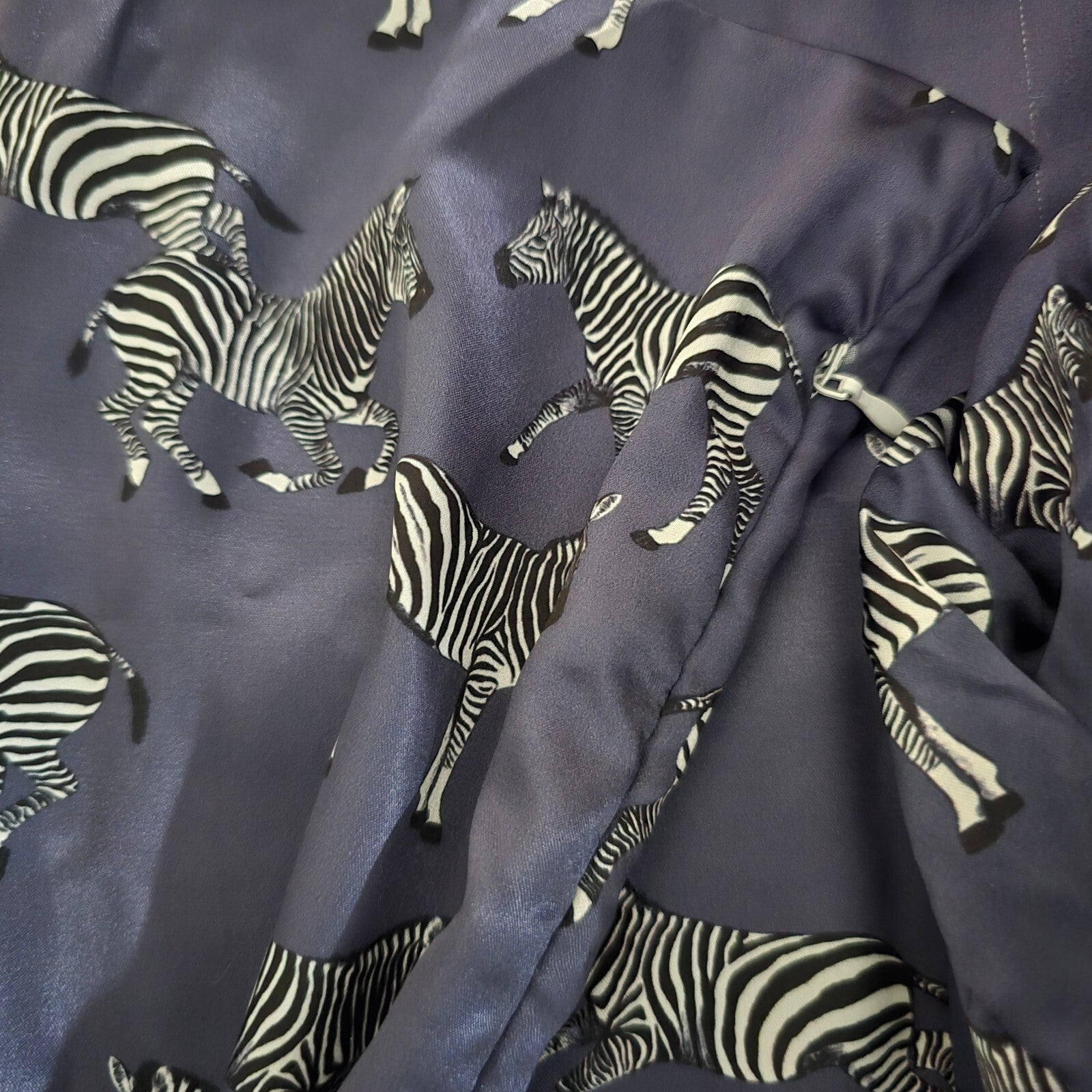 Chelsea Peers Navy Blue Zebra Print Satin Set - Pillowcase, Eye Mask etc Luxury