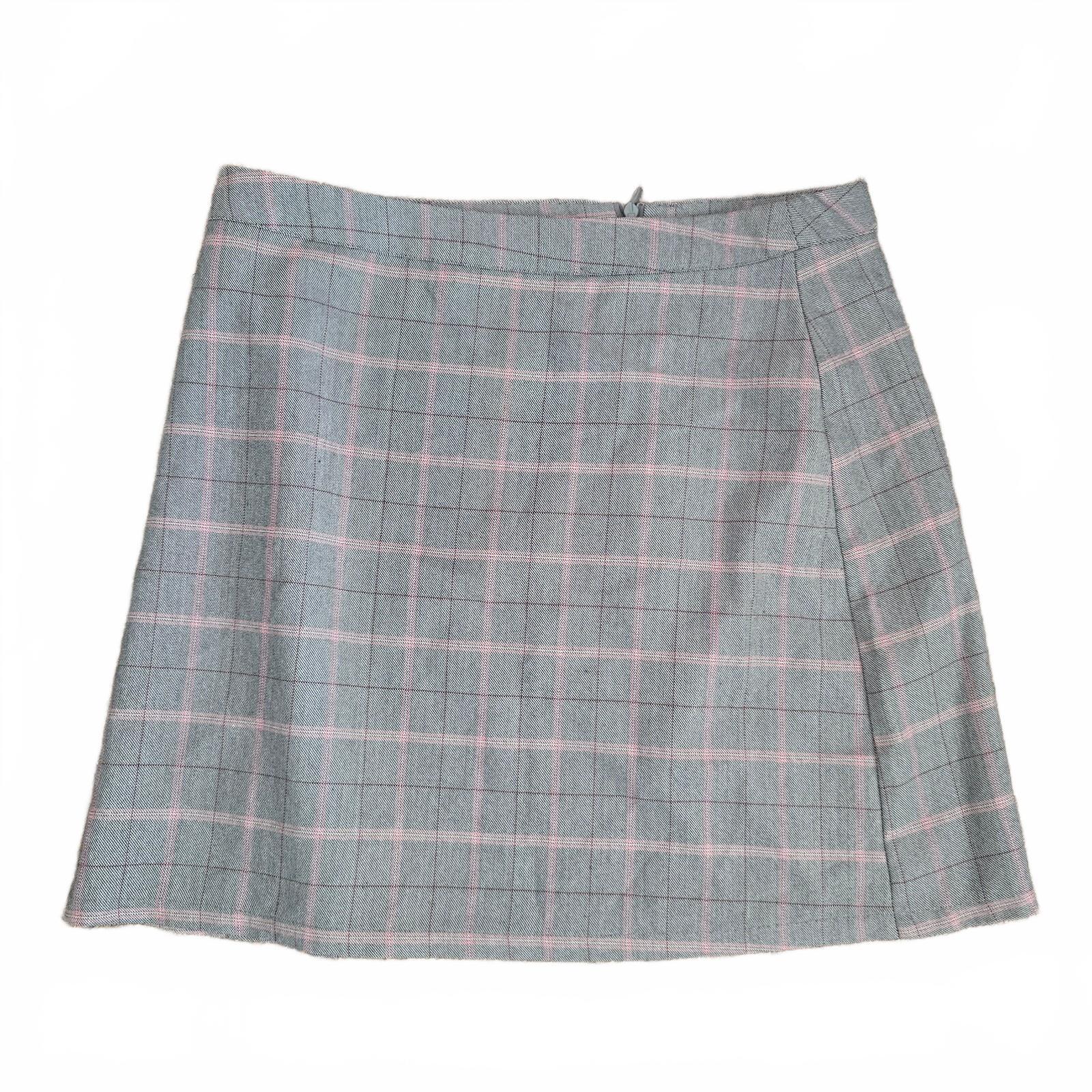 Primark Grey and Pink Checked Mini Skirt UK 10, preppy