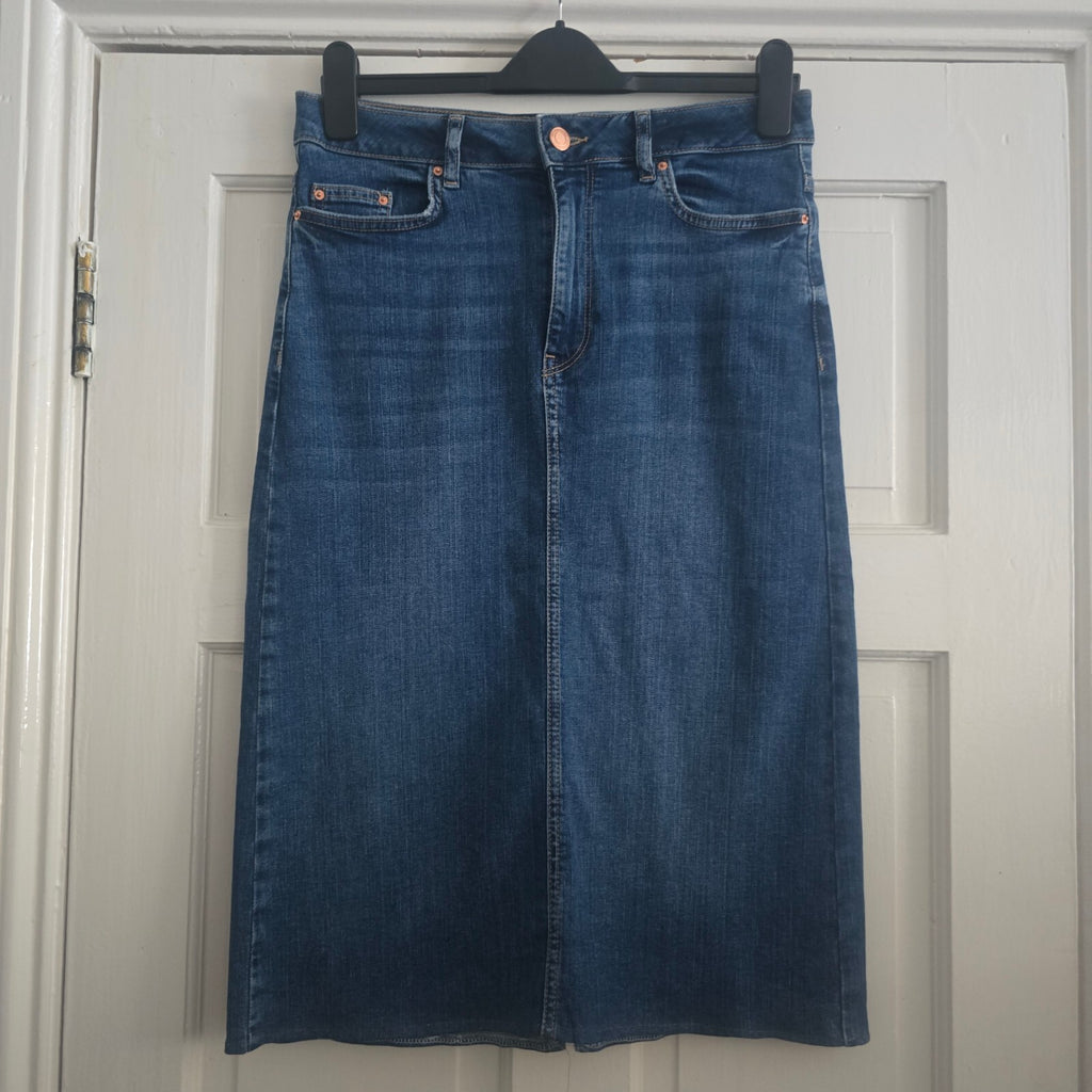 Denim Since 1959 Classic Blue Denim Midi Stretch Skirt Size 10