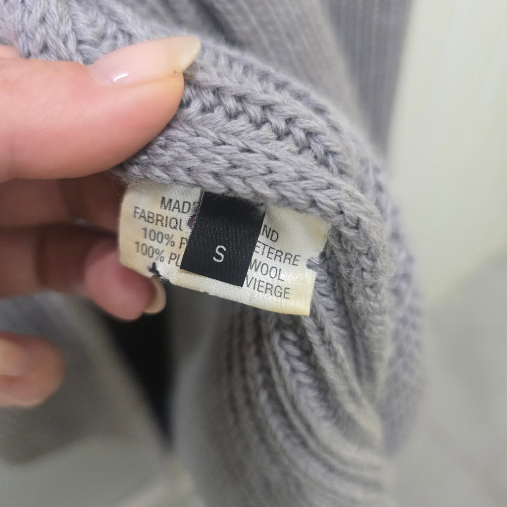Joseph Grey Wool Knit Longline Cardigan Designer Luxury Premium Layering Size S