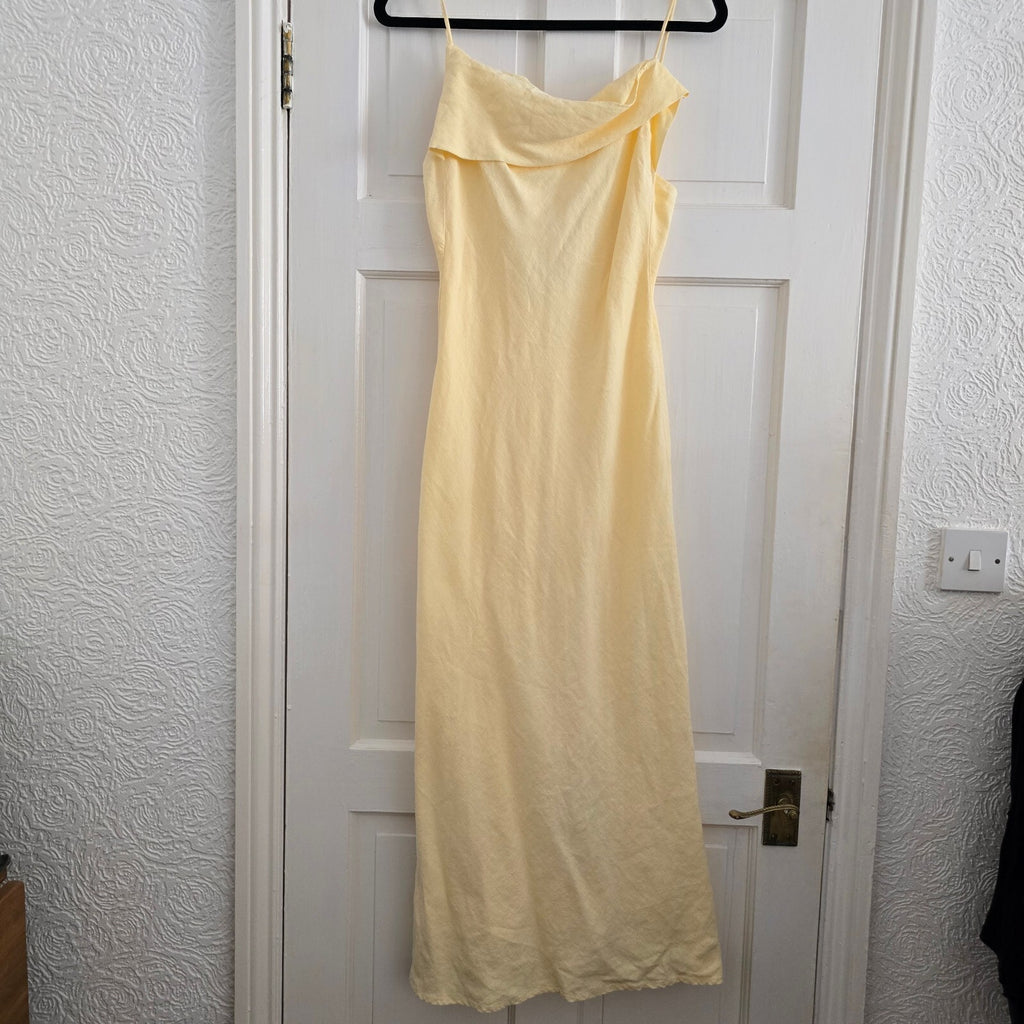 Zara Yellow Slip Maxi Long Dress with Spaghetti Straps, Size XS, BNWT