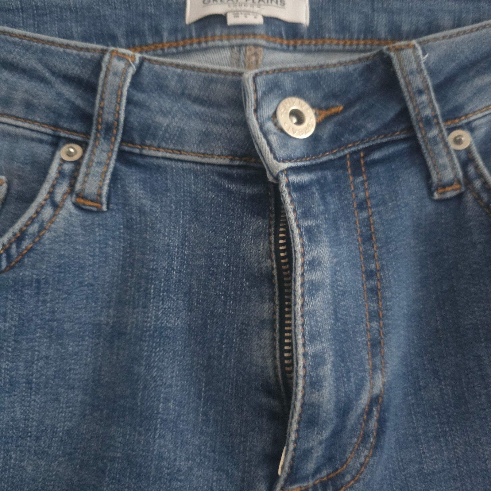 Great Plains London Blue Denim Jeans UK Size 10, stretch, high waist, skinny
