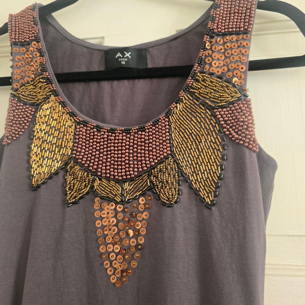 AX Paris Embellished Sleeveless Mini Dress Size 10, jersey bodycon