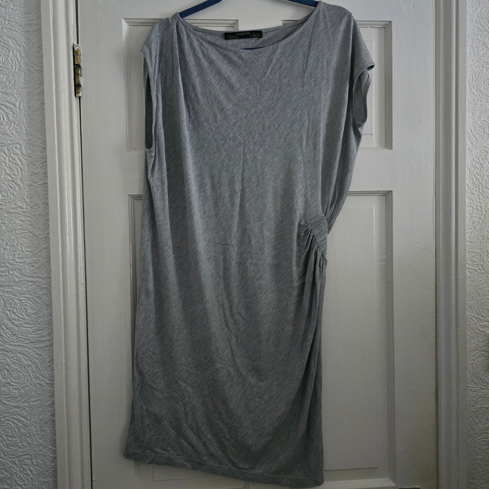 AllSaints Relia Grey Viscose Sleeveless Dress Size Medium, premium, luxury
