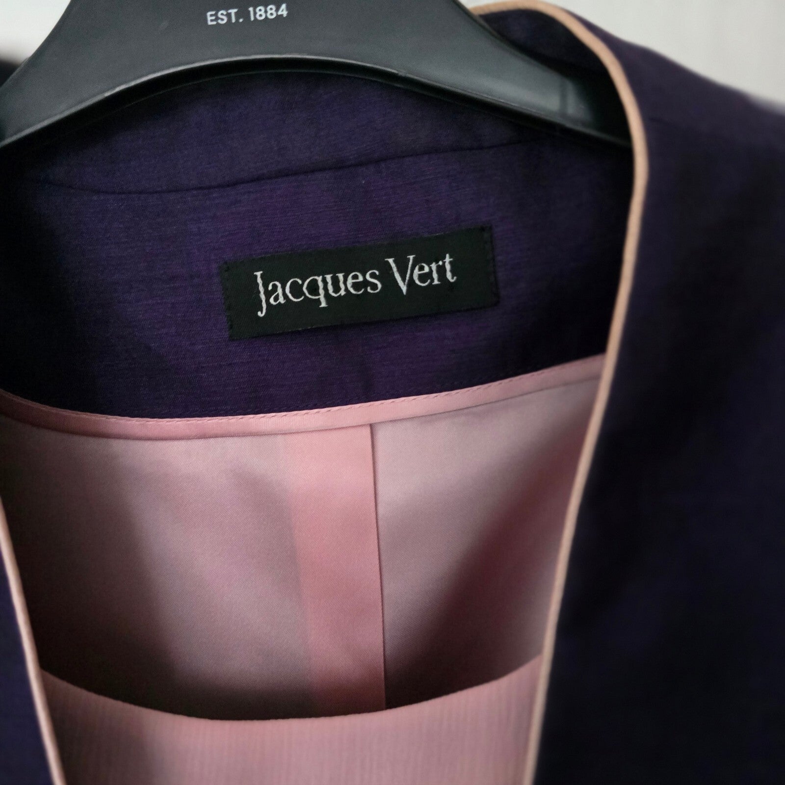 Jacques Vert Navy and Pink Layered Ruffle Dress Suit & Bolero Jacket 20 coord
