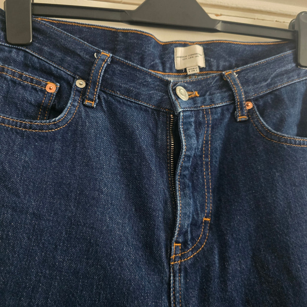 French Connection Dark Blue Denim Jeans Size UK 6, relaxed fit