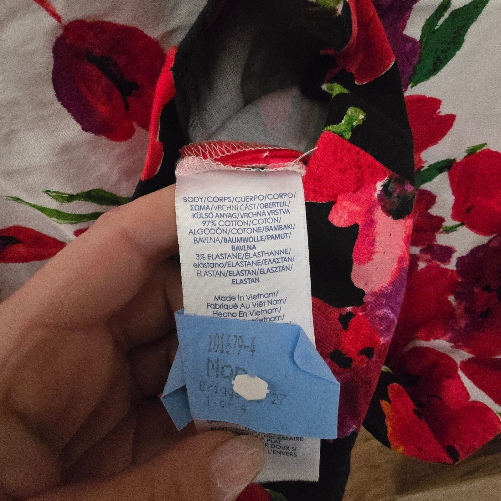 CHAPS Floral Sleeveless Dress with Red and Purple Flowers, poppy, mini, size 8