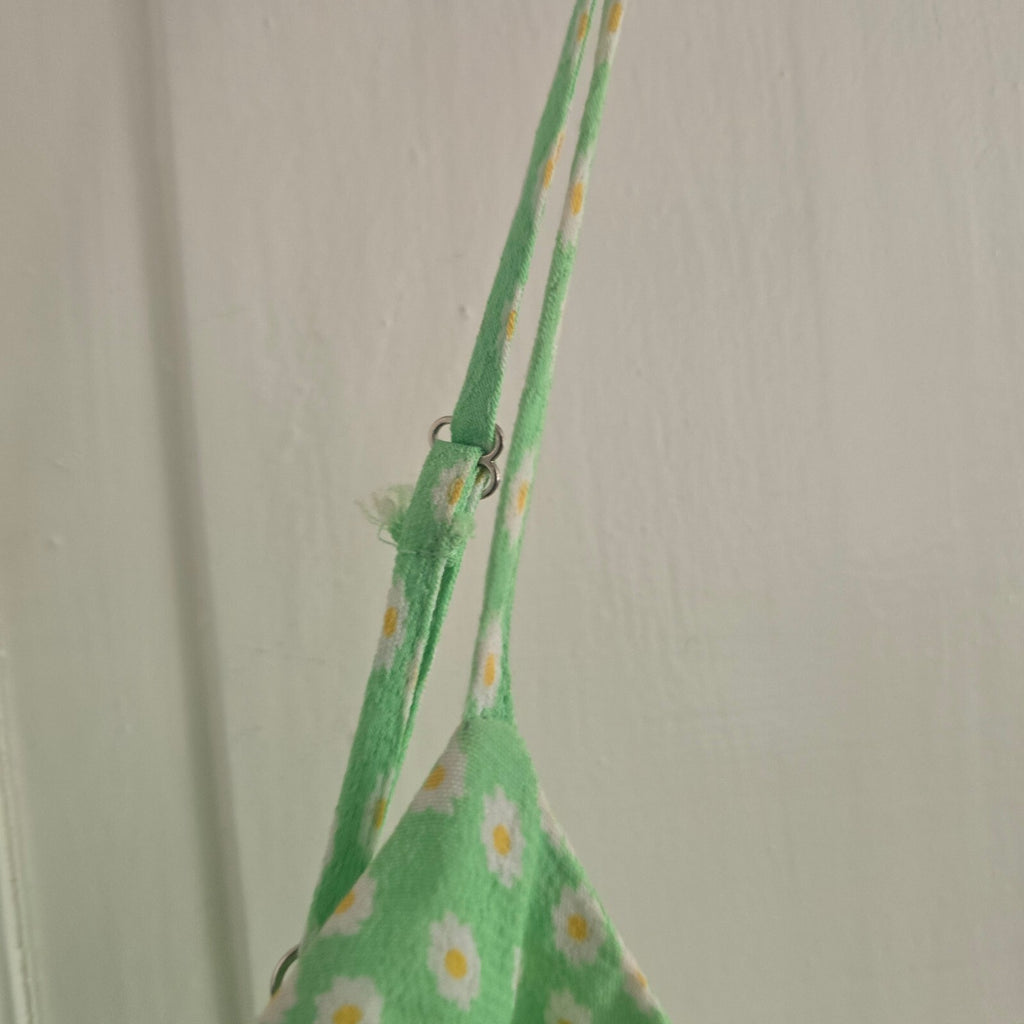 ZARA Green Daisy Print Spaghetti Strap Romper Playsuit Size S cute ditsy