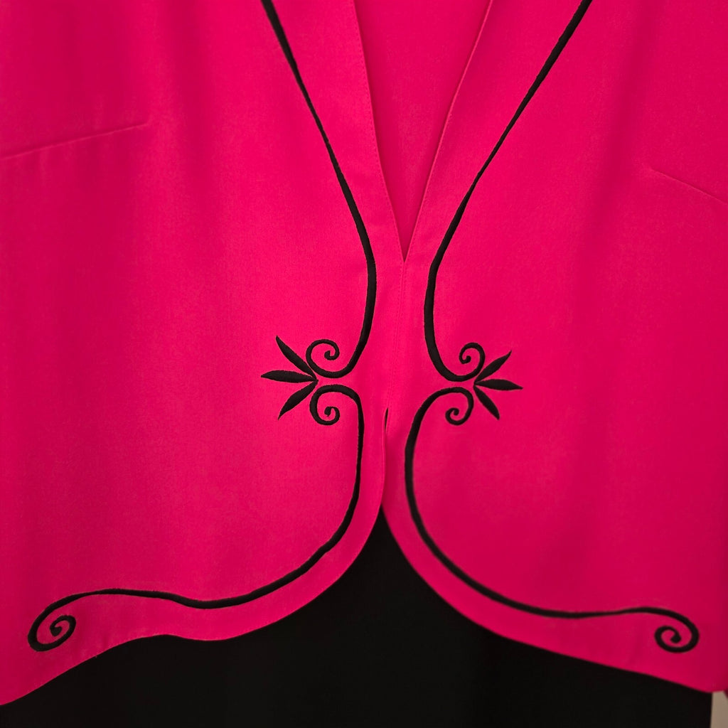 Condici Pink and Black Two-Tone Dress with Embroidered Detail, Size 20, elegant