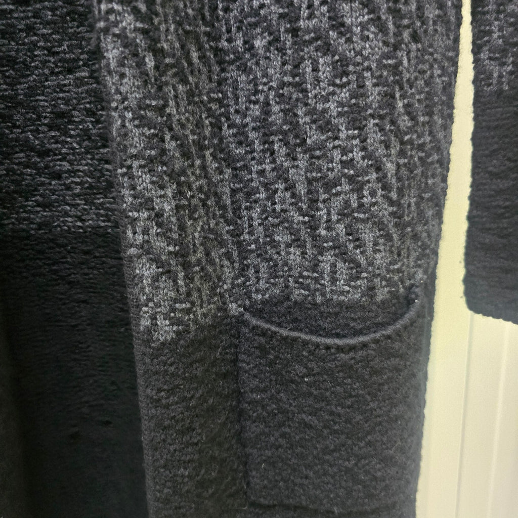 The White Company Black and Grey Merino Wool Cardigan Size UK 4, BNWT