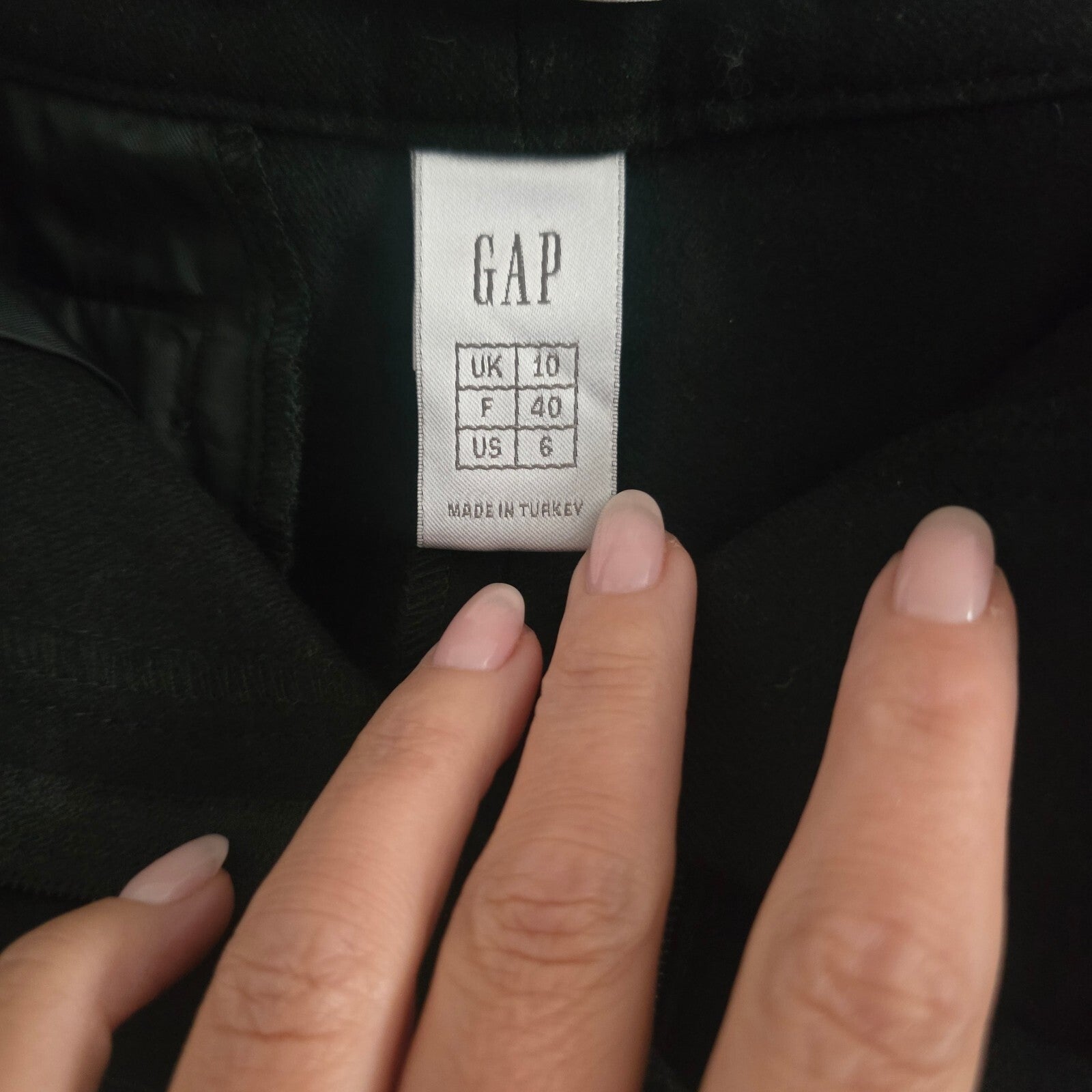 GAP Women's Black Straight Leg Wool Blend Trousers UK 10, smart, tailored