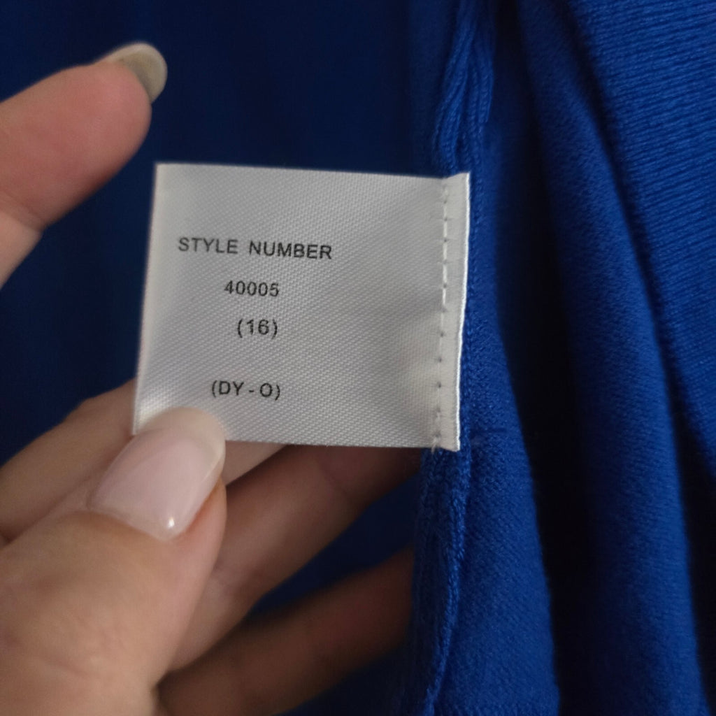 Roman Women's Cobalt Blue Open Front Cropped Cardigan Size 16