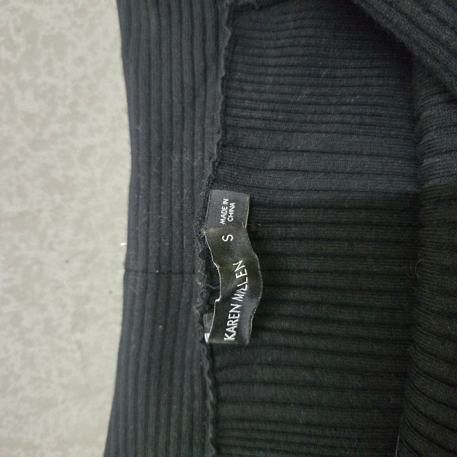 Karen Millen Black Ribbed Off-Shoulder Knit Top Size S, y2k, bardot