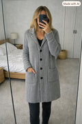 Joseph Grey Wool Knit Longline Cardigan Designer Luxury Premium Layering Size S