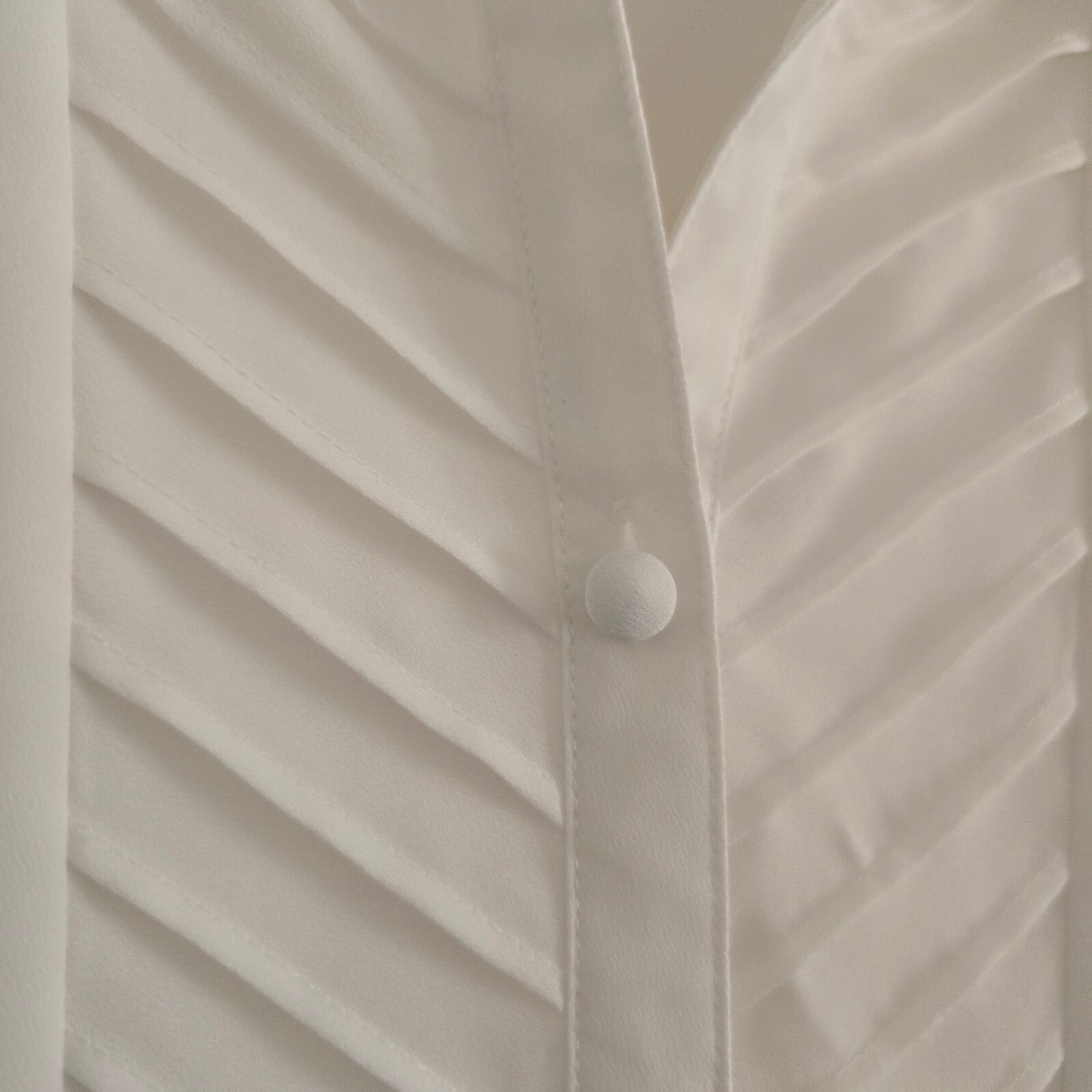 Eastex White Pleated Front Blouse Shirt UK 12 EU 38 100% Polyester