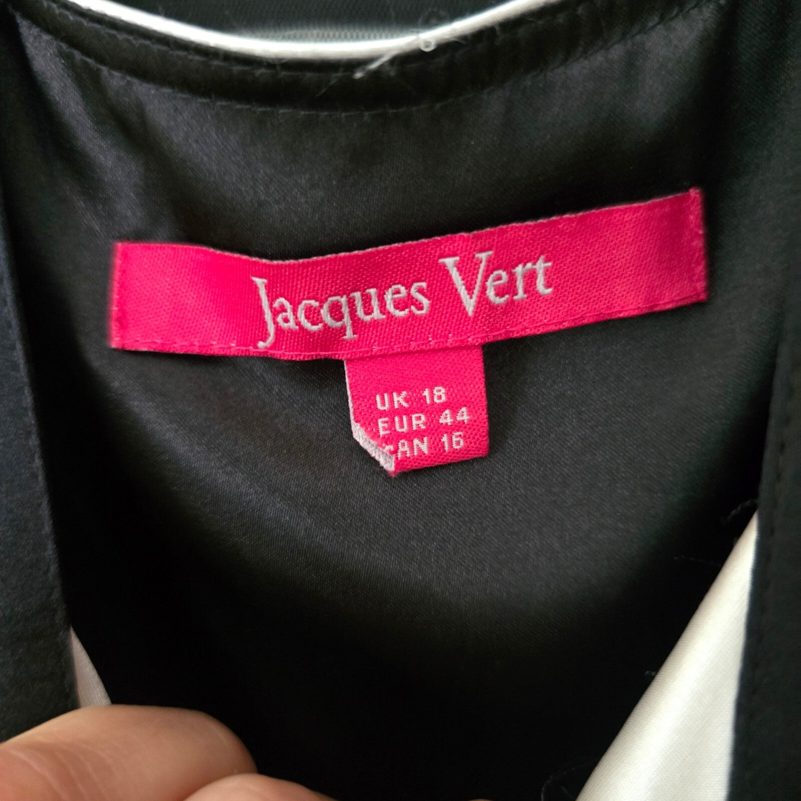 Jacques Vert Black and White Sleeveless Dress with Matching Bolero Jacket 18/20