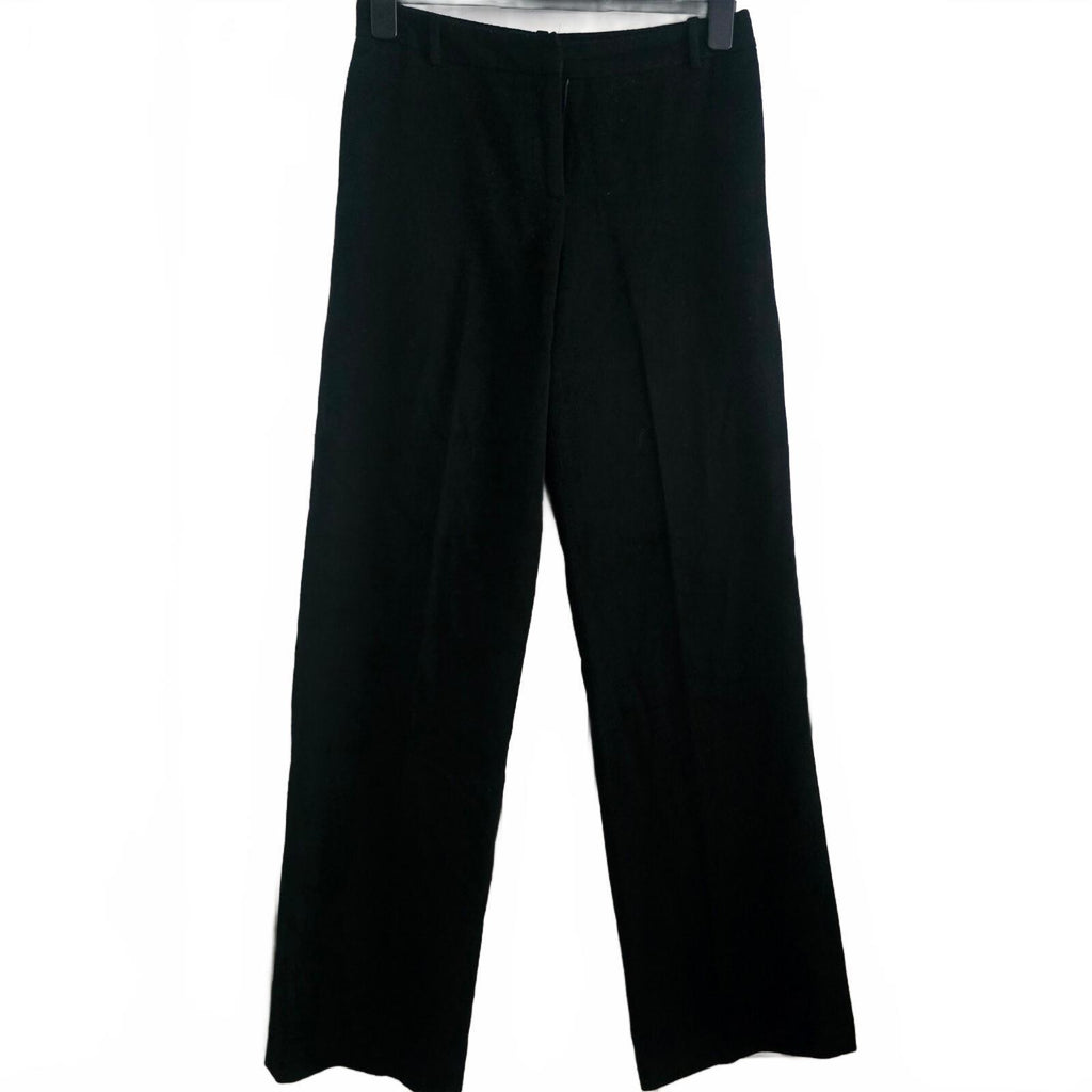 French Connection Black Wool Blend Wide Leg Trousers Size 10, smart, formal