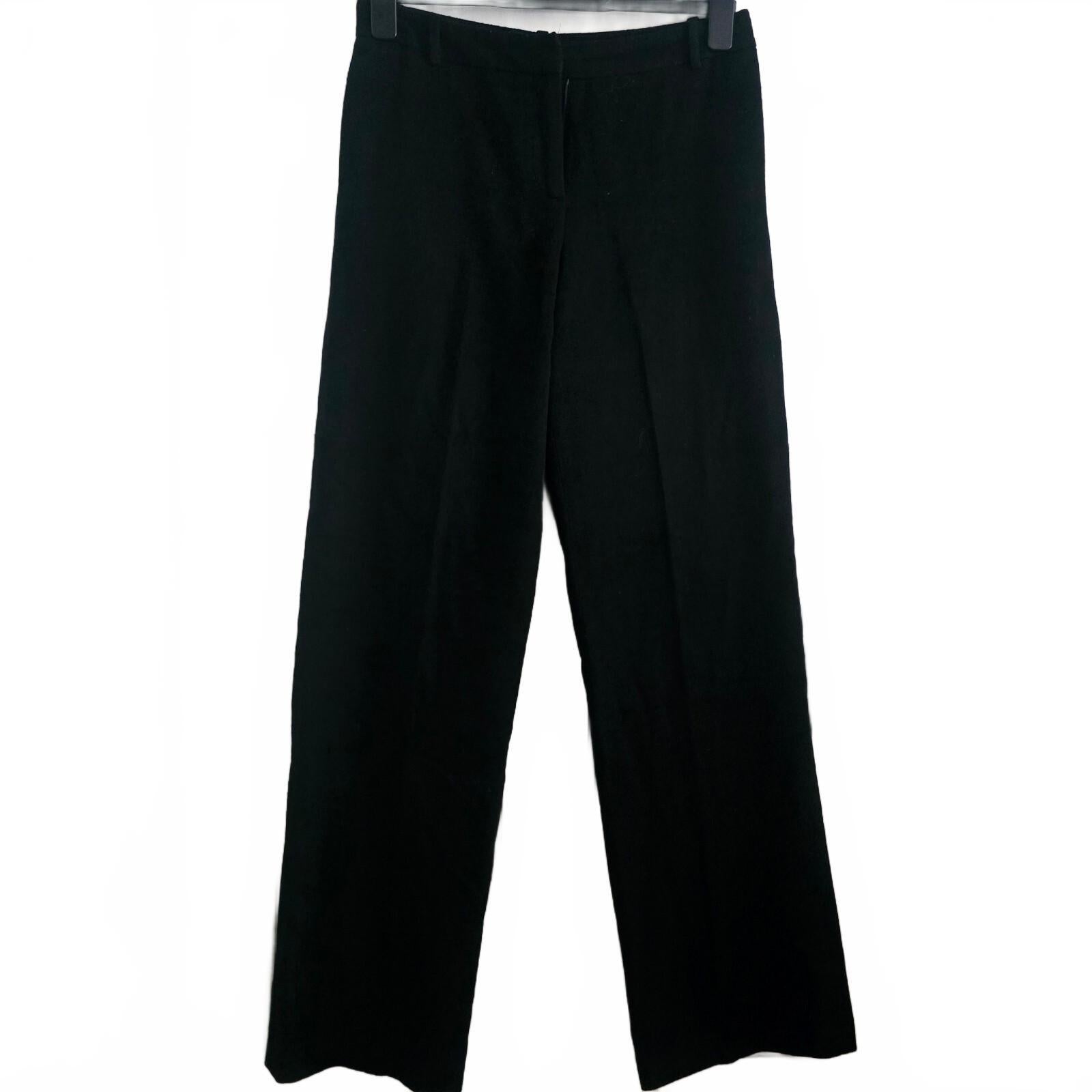 French Connection Black Wool Blend Wide Leg Trousers Size 10, smart, formal