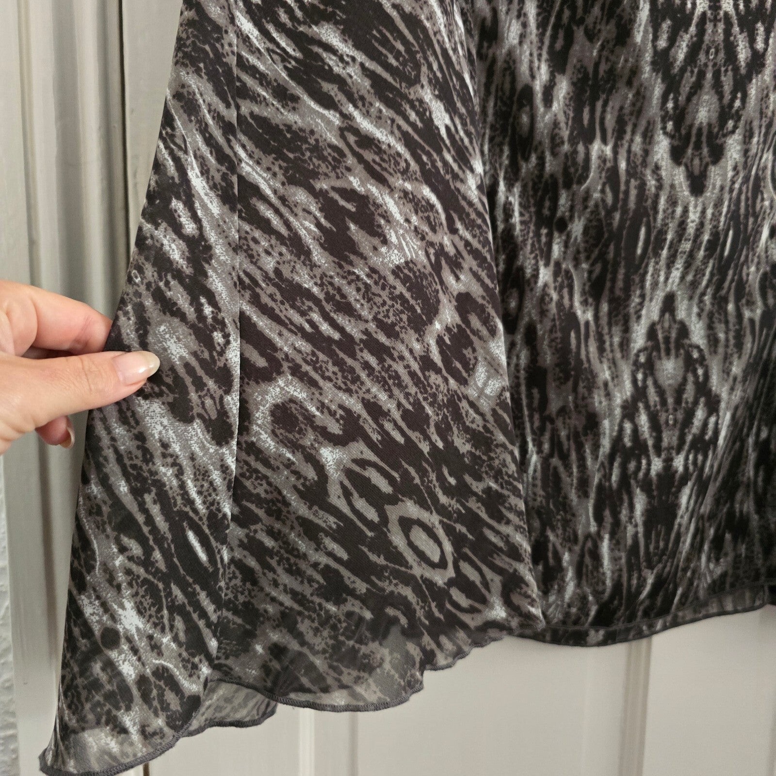M&S Classic UK 14 Printed A-Line Skirt, animal print, layered, vintage