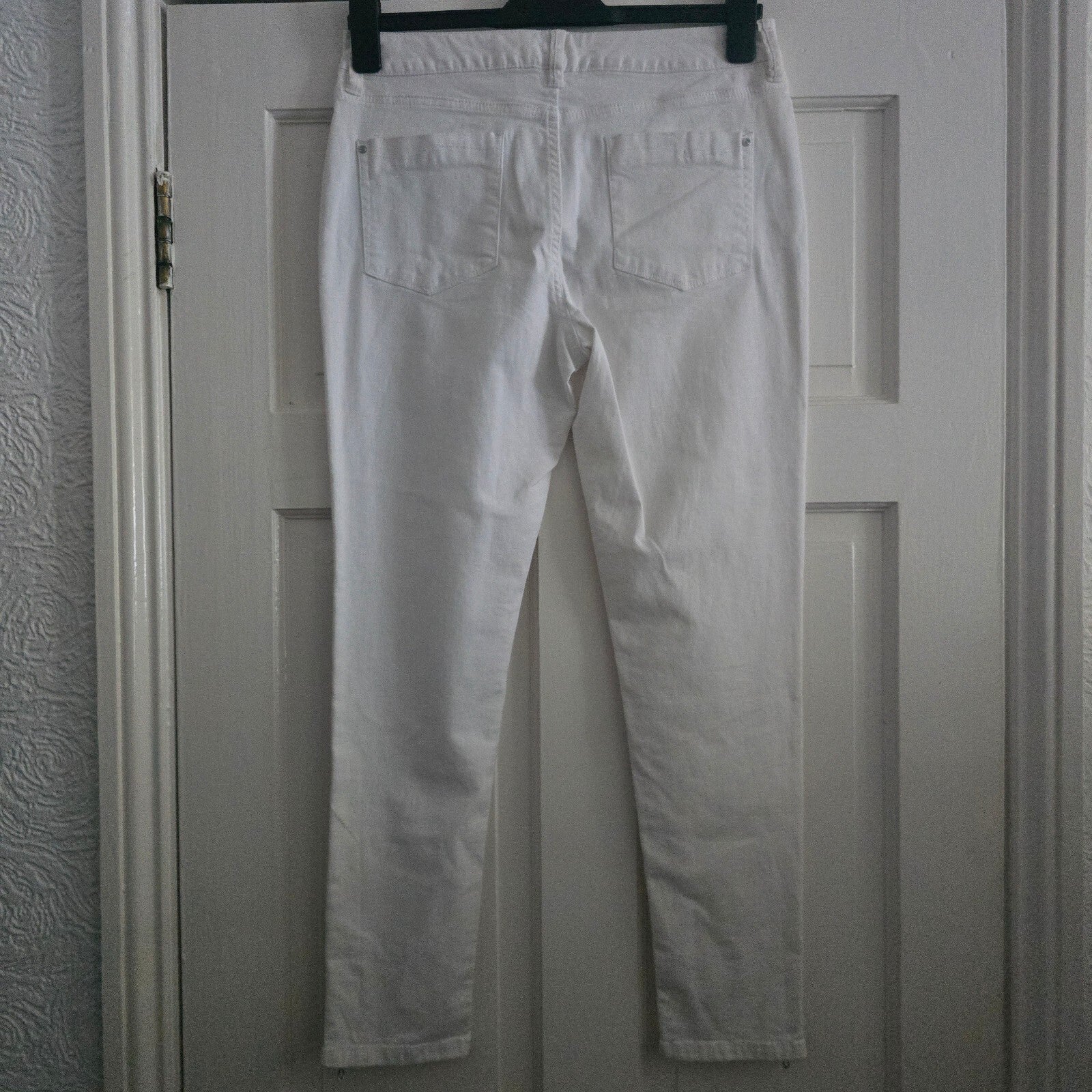 F&F White Skinny Jeans with Zip Detail UK 10, high waisted stretch skinny fit